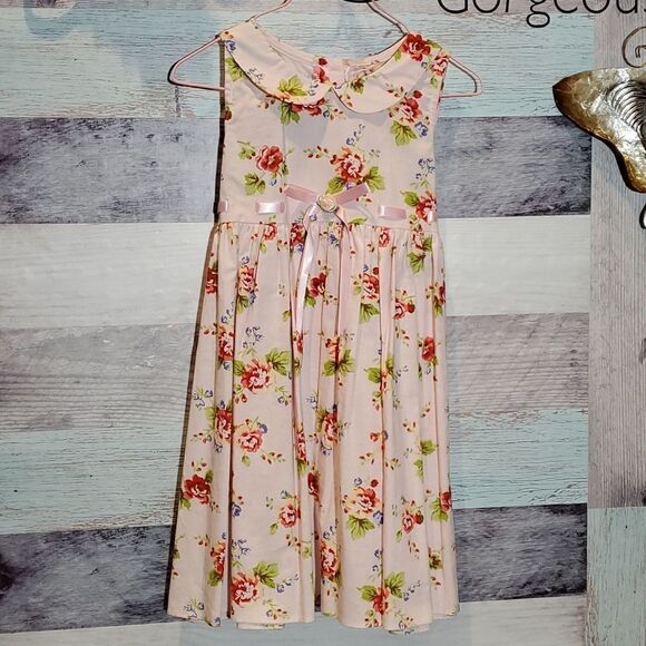 Jona Michelle Pink Floral Sleeveless Dress Sz 4T Church Fun Photos BoHo - Picture 1 of 8
